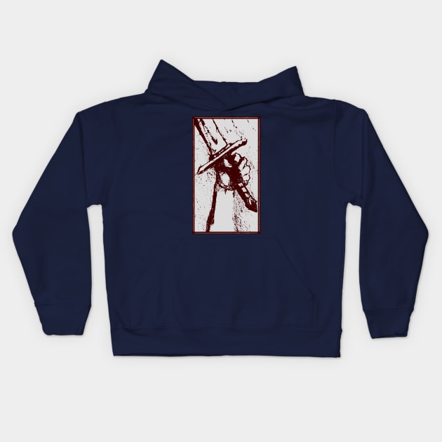 Fist and Sword Raised Kids Hoodie by CreatorJ